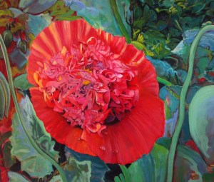 Gordon Snow 'Red Pleasure' oil on canvas detail 